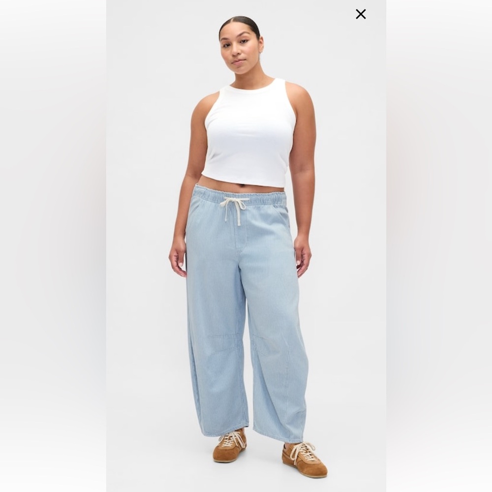 GAP striped mid-rise Ultrasoft easy horseshoe jean